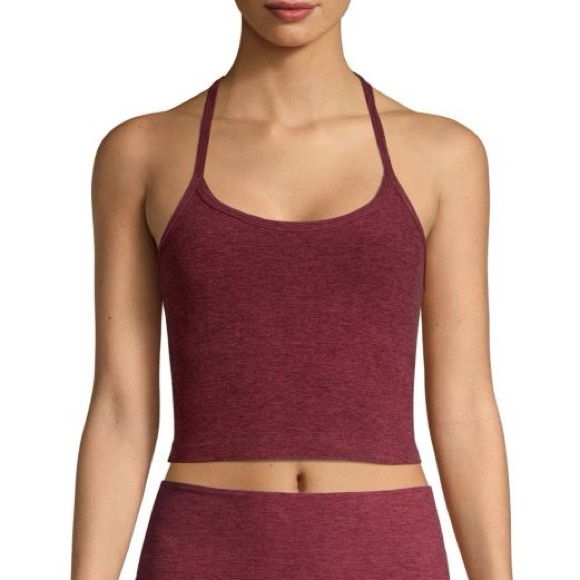Beyond Yoga Tops - New - Beyond Yoga Space Dye Crop Tank in Port Wine Ruby